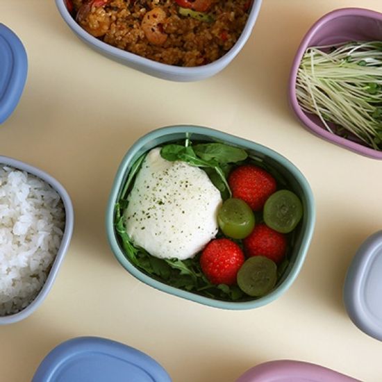 실리콘 밀폐용기 전자레인지 도시락 2개 SET