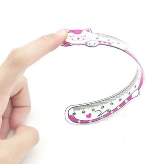 고양이 모양 자 15cm  책갈피 