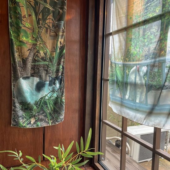 고양이의 정원 45x135 쉬폰 패브릭포스터