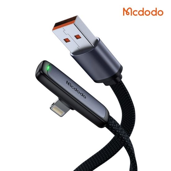 TR 90도 라이트 USB-A to 8핀 고속충전 케이블 CA279
