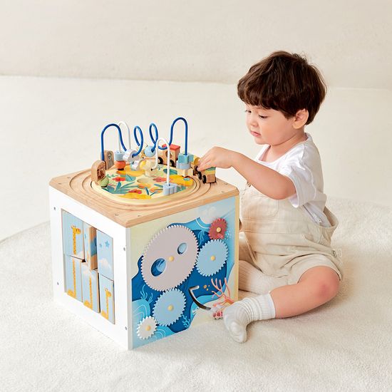 키앤비 원목롤러코스터 멀티 큐브+전동기차 포함