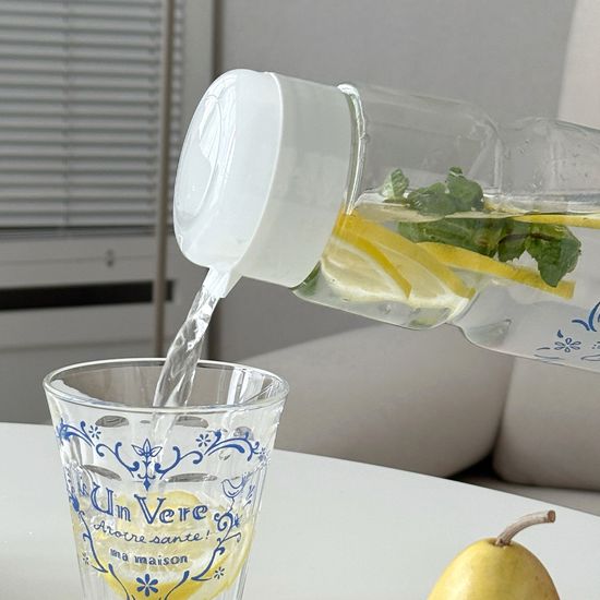 마메종 블루로즈 유리 글라스 티 보틀 1100ml 1p