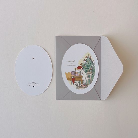오호리 크리스마스카드 리틀 레드 엔젤 메시지 카드