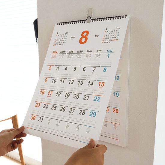 오첵 2026년 15개월 벽걸이 달력 레트로