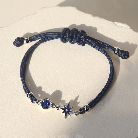 [선물포장] 스태리 탄생석 실버 매듭팔찌