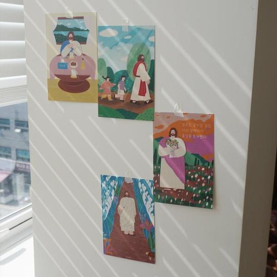 말씀 카드 기독교 크리스천 교회 그림 성경 엽서 6종