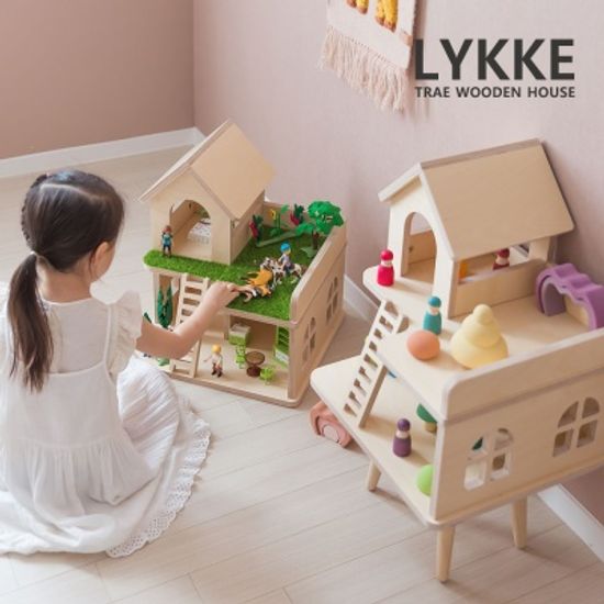 트레 리케하우스 / 자작나무 원목 인형의집 역할놀이