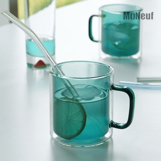모네프 더블월 컬러 유리 머그 320ml