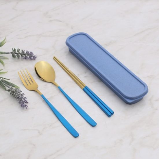 쿡시티 휴대용 골드 수저 포크 세트 5color