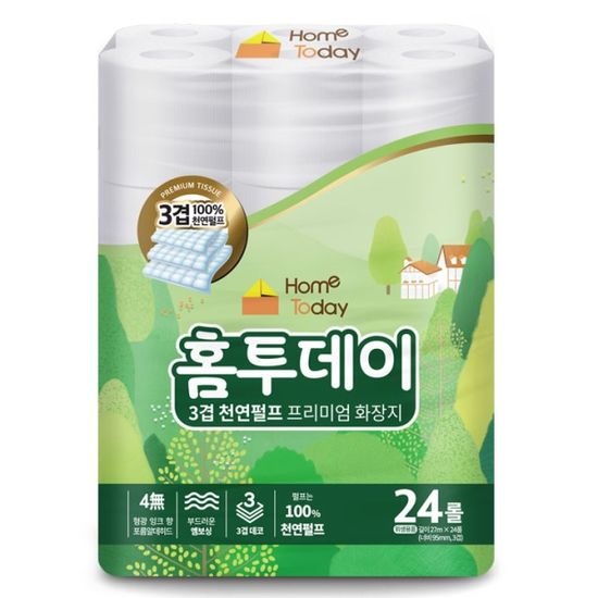 3겹 천연펄프! 홈투데이 화장지 27M*24롤