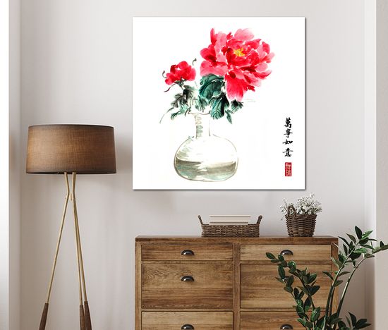 목단꽃 풍수 인테리어 거실 그림 액자 오픈선물 특대