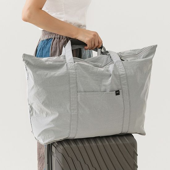 지유 여행용 접이식 보스턴백 - grey