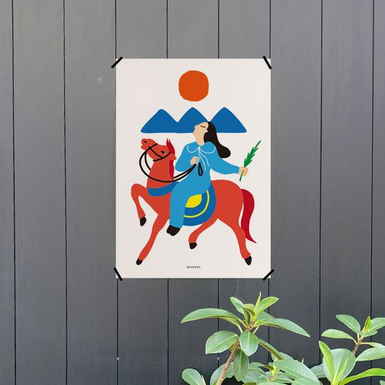 붉은 말의 기운 M 인테리어 디자인 포스터