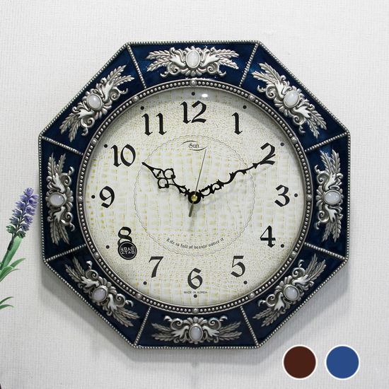 무소음 쥬얼리 팔각형 대형 주물 벽시계 HSA-642