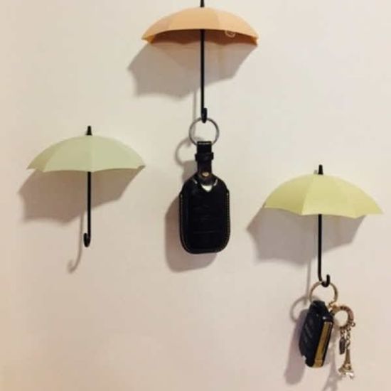 인테리어효과 만점!!  우산형 벽걸이 스토리지 후크  3p 세트 소품걸이 보관함