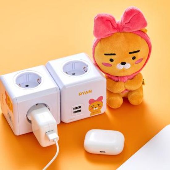 카카오 멀티탭 프렌즈 파워큐브 USB 고용량 라이언