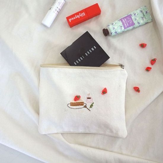 귀여운 딸기케이크 자수 파우치 DIY KIT