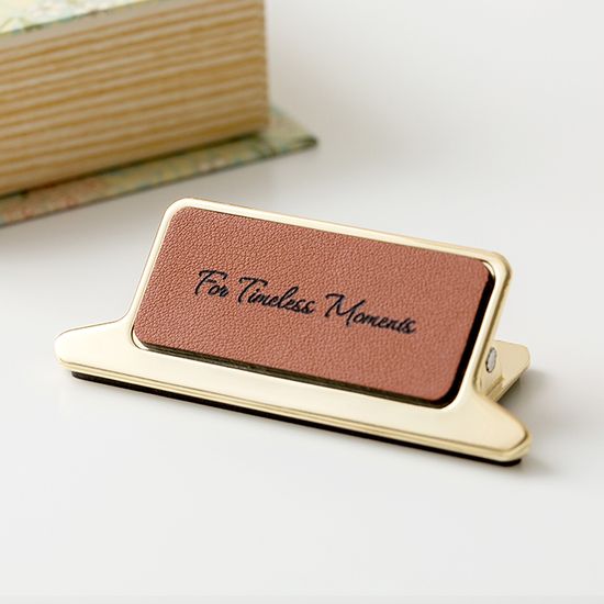 [무료각인]집게형 북클립 천연소가죽 북스토퍼