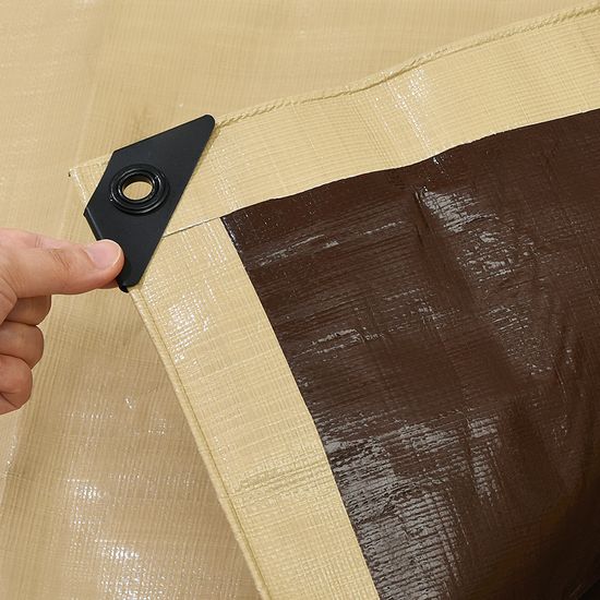 노바리빙 타포린 방수포 베이지 장마 태풍 캠핑