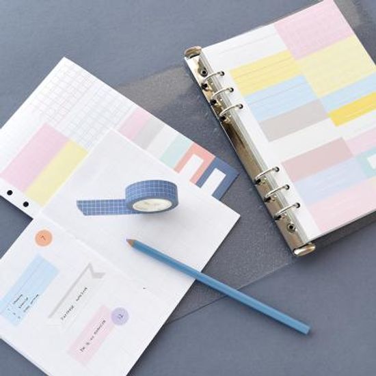 A5 6공 바인딩 메세지&라벨 스티커 8종 세트