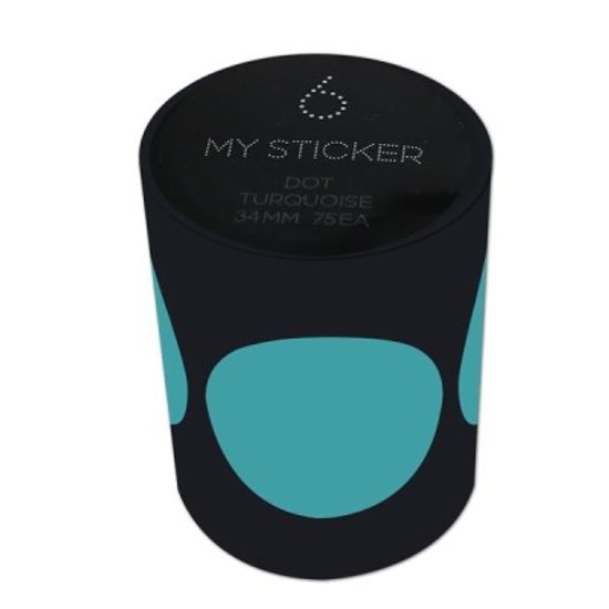 한국폼텍 폭34mm 원형 롤 마이스티커-터쿼이즈 0634