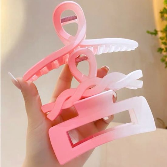 핑크 그라데이션 집게 머리 핀 여름 올림머리 헤어 삔