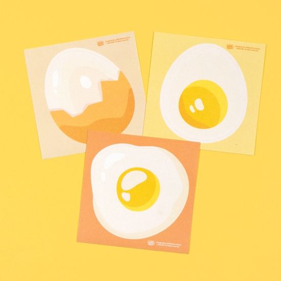 계란탁 모조지 스티커 - 삶은 계란