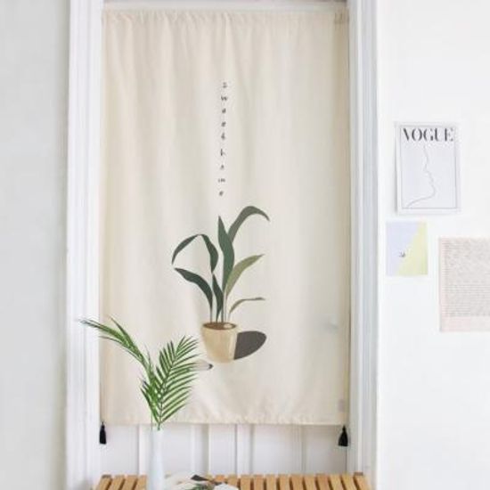 플랜트일러스트대형광목면 가리개커튼겸패브릭포스터L