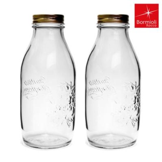 유리 우유병 1000ml 2P세트 밀폐 밀크티 공병 주스병