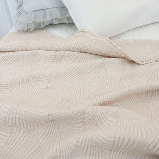 레이스누빔 풍기인견 삼중직 여름이불 겸 패드-베이지