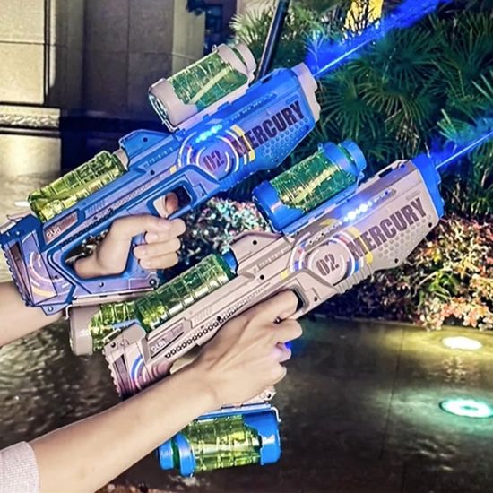 LED 야광 전동 워터건 자동 물총 고압 물놀이 워터밤