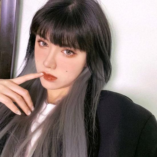 [언니네 가발] 컬러 브릿지 헤어피스 6p세트(실버그레