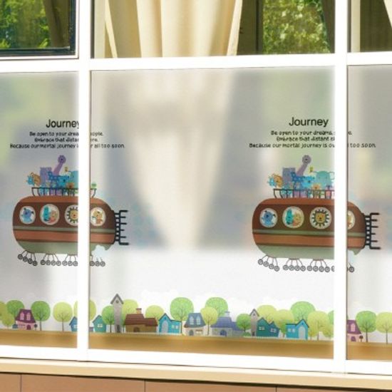 고급안개시트(칼라) 동물친구들과 비행선을타고