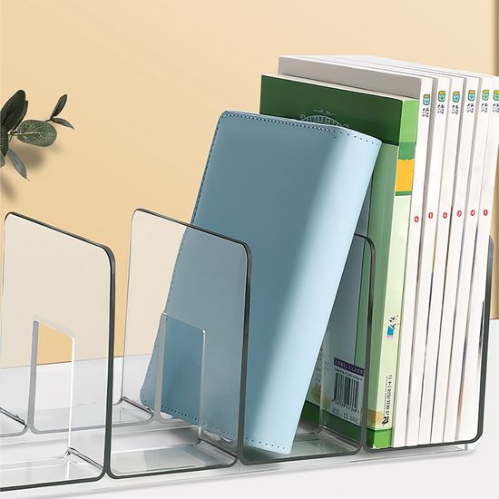 책꽂이 4칸분리 투명아크닐 책상 정리함 H979