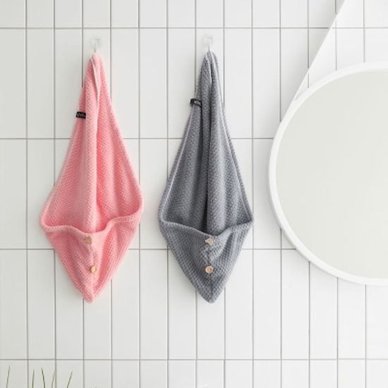 기분좋은선택 헤어 드라이 타올 (핑크+그레이)