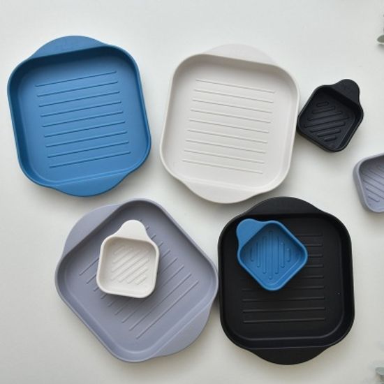 국산 BPA FREE 사각 플레이트+앞접시(소스볼) 8P 세트