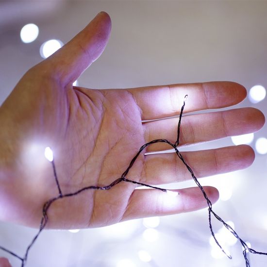 LED 지네 전구 200구 세트 (화이트 6m - 콘센트형)