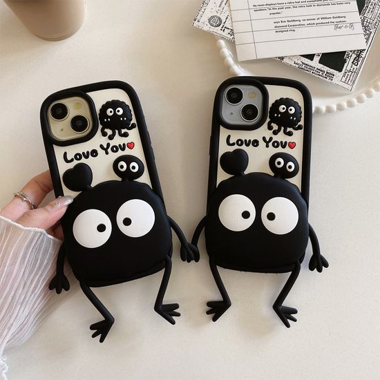 아이폰 15 14 13 12 귀여운 연탄 개구리 인형 케이스