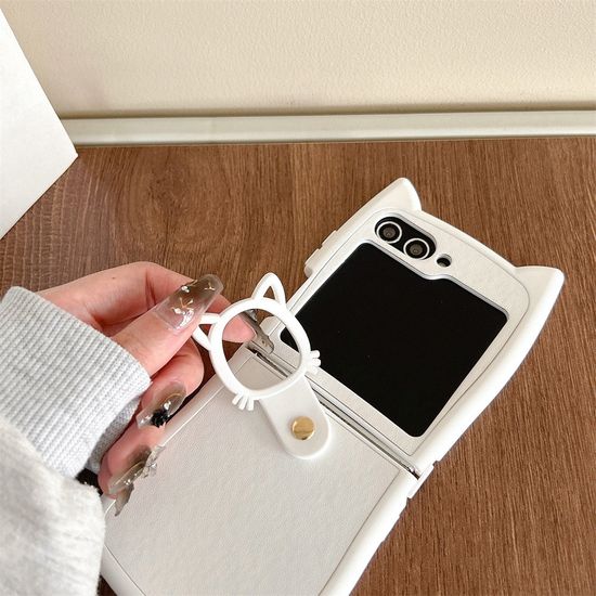 갤럭시z플립 6 5 4 3 고양이 폼폼이 털 스트랩 케이스