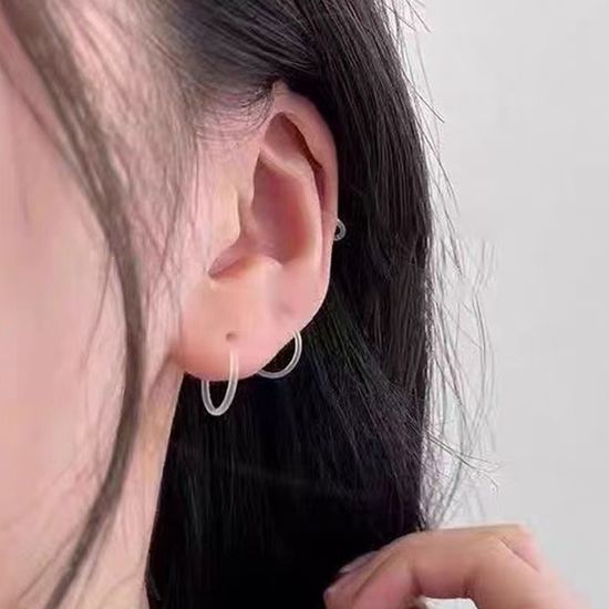 투명 피어싱 귀 막힘 살튀 방지 무알러지 실리콘 링