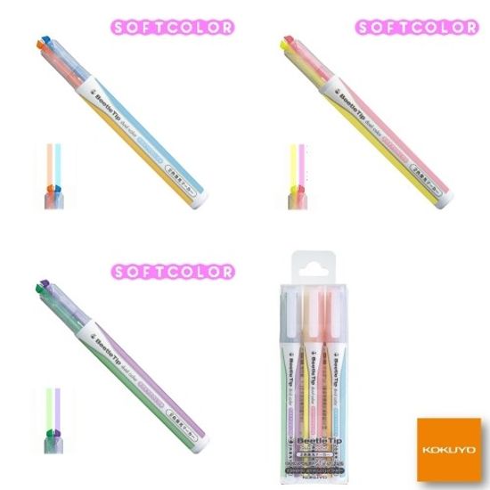 [KOKUYO]1촉2색 형광펜 Beetle Tip/PM-L313-3S