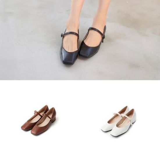 [애슬릿]메리제인 둥근사각코 플랫슈즈