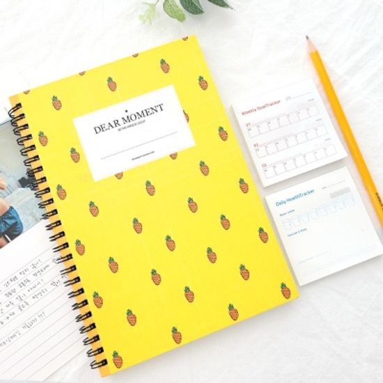 다이어트 하드커버 다이어리 SET-파인애플 좋아