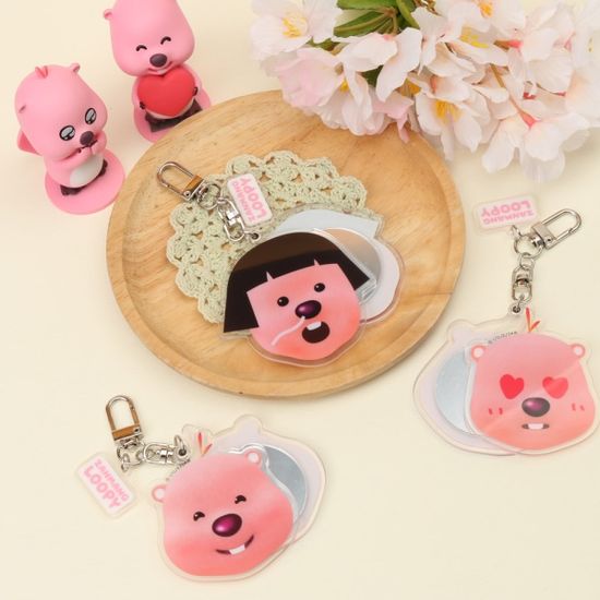 잔망루피 투명아크릴 거울키링