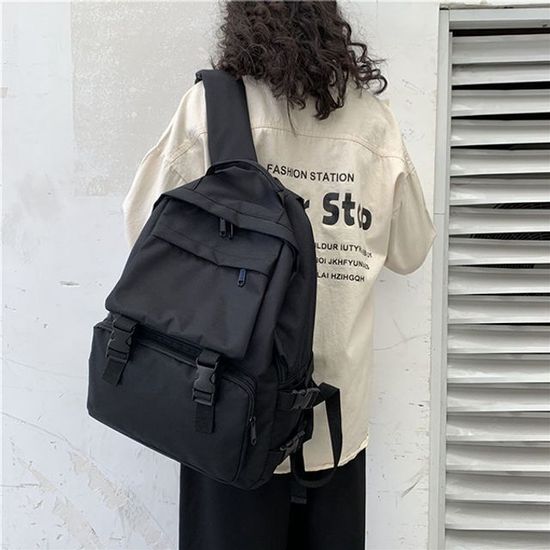 남녀공용 1컬러 블랙 데일리 학생 백팩(WAF0A2A)