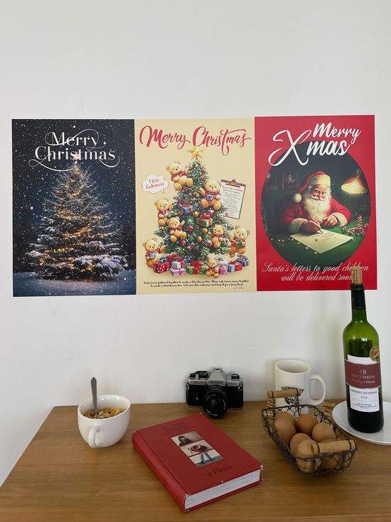 눈오는 크리스마스 트리 인테리어 포스터