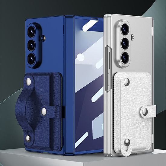 갤럭시Z폴드7 힌지 보호 카드지갑 가죽 스트랩 케이스