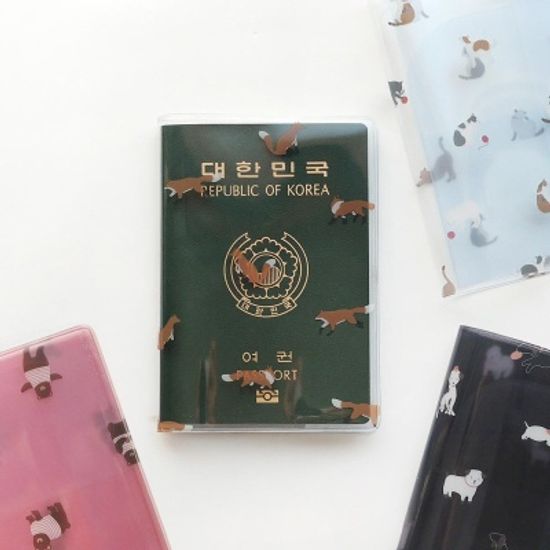 핑크풋 헤이 투명 여권케이스