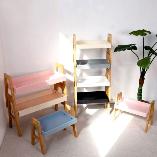 2단선반 A형 원목 다용도스탠드 소품정리대 다이 수납