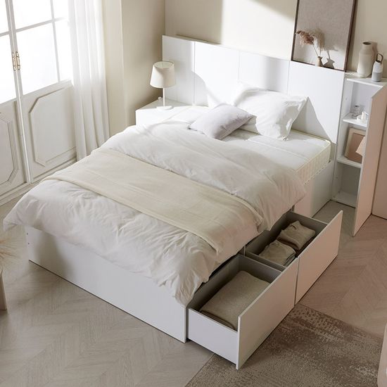 광폭수납 LED 침대 Q-타이트탑 21cm 매트리스 TR5209